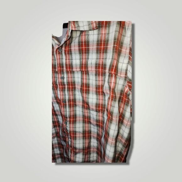 Wrangler Short Sleeve Shirt Mens XL Red White Plaid Button Up Shirt - Picture 5 of 8